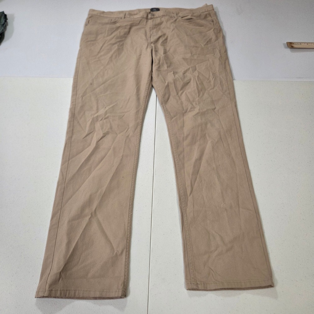 HM Slim Fit Khaki Chino Pants Mens 40x32 Tan 5 Pocket Twill Trousers